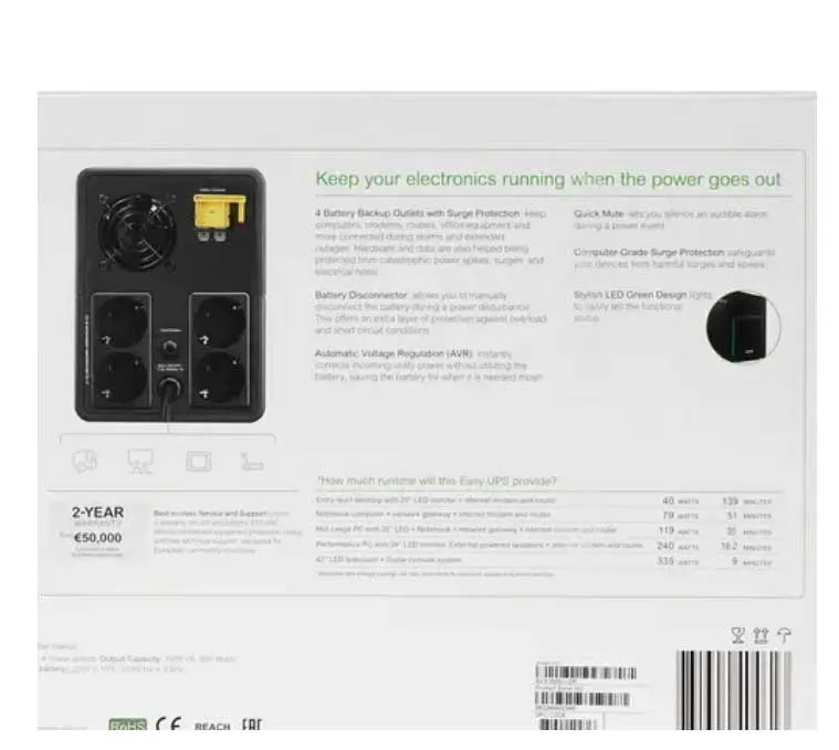 ИБП APC Easy-UPS BVX1600LI-GR black (BVX1600LI-GR) - фото 9
