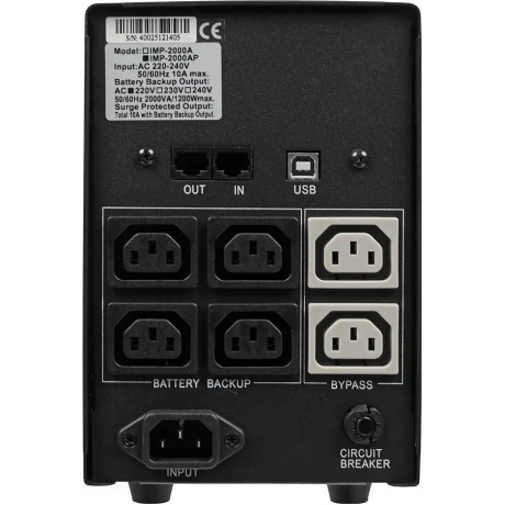 ИБП Powercom Imperial IMP-2000AP 1200W black - фото 3