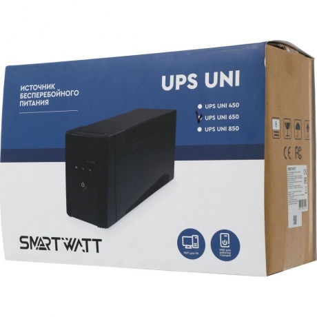 ИБП SMARTWATT UPS UNI 650 650/360 ВА/Вт - фото 8