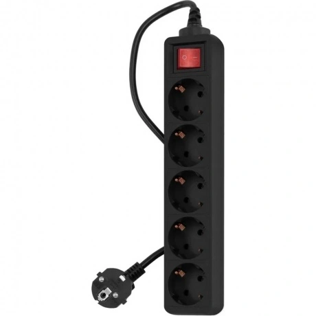 Сетевой фильтр PC Pet AP01006-5-BK 5м (5 розеток) черный