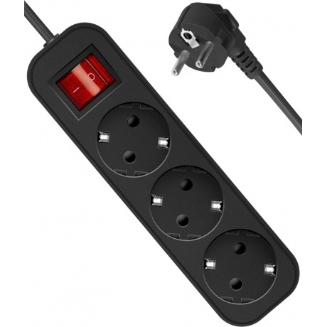 Удлинитель Defender G350 5м, 3 розетки (99335) Black - фото 2
