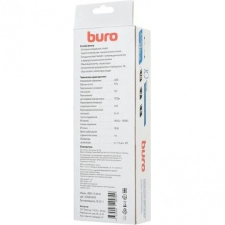 Сетевой фильтр Buro 500SH-1.8-SW-W 1.8м (5 розеток) белый