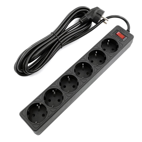 Сетевой фильтр 5bites GARDA SP6B-550 6S / 3*0.75MM2 / 5M / BLACK