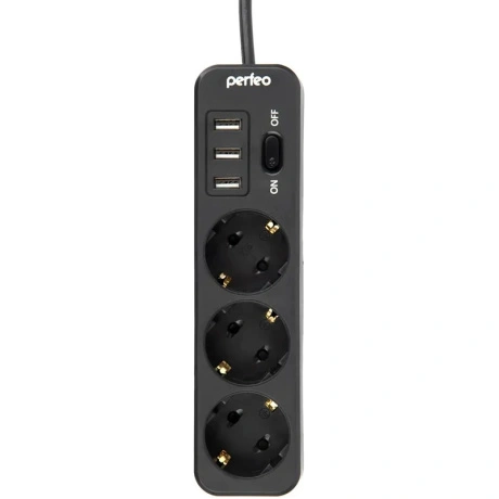 Сетевой фильтр Perfeo Power Stream 3 Sockets 3xUSB 2m Black PF_C...