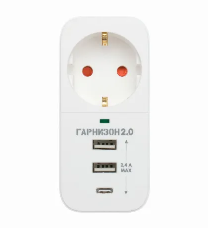 Сетевой фильтр Гарнизон 1 Socket White SKT-1-CU2-W