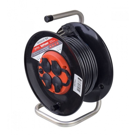 Удлинитель на катушке с заземлением Perfeo RuPower 4 Sockets 20m...