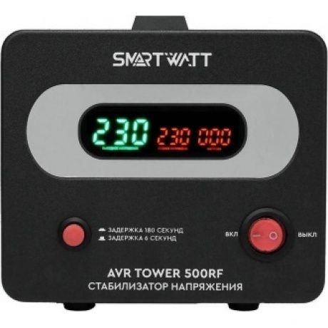Стабилизатор напряжения Smartwatt AVR Tower 500RF 500ВА черный - фото 2