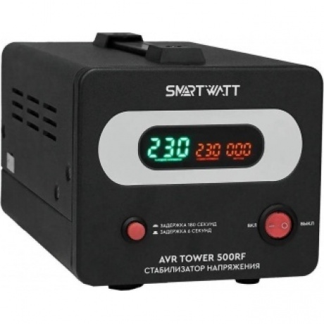 Стабилизатор напряжения Smartwatt AVR Tower 500RF 500ВА черный - фото 7