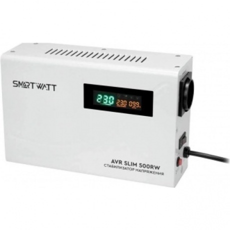 Стабилизатор напряжения Smartwatt AVR Slim 500RW 500ВА белый - фото 1