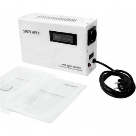 Стабилизатор напряжения Smartwatt AVR Slim 500RW 500ВА белый - фото 9