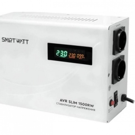 Стабилизатор напряжения Smartwatt AVR Slim 1500RW 1500ВА белый - фото 1