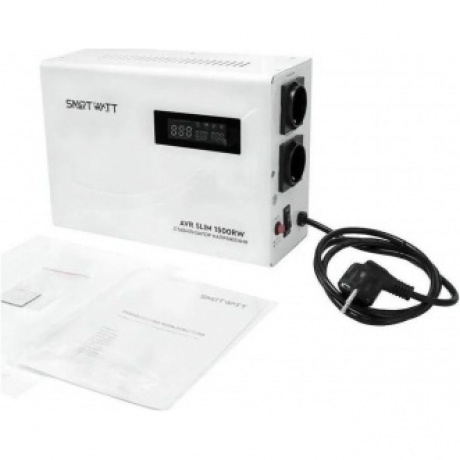 Стабилизатор напряжения Smartwatt AVR Slim 1500RW 1500ВА белый - фото 8
