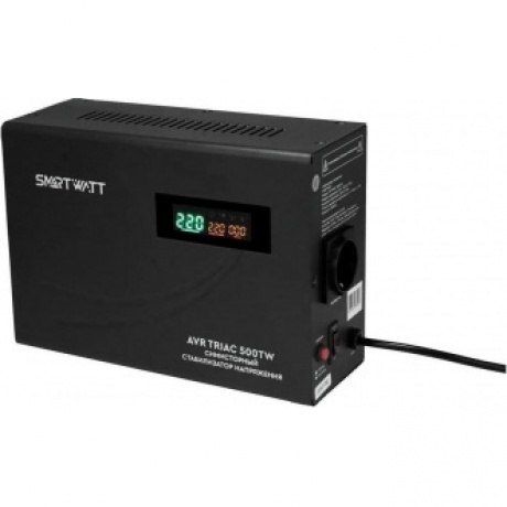 Стабилизатор напряжения Smartwatt AVR Triac 500TW 500ВА черный - фото 1