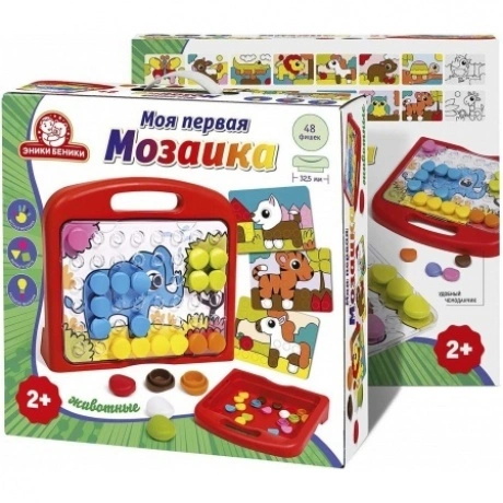 Мозаика Эники Беники "Животные" 48 фишек, 8 карточек, поле, чемо...