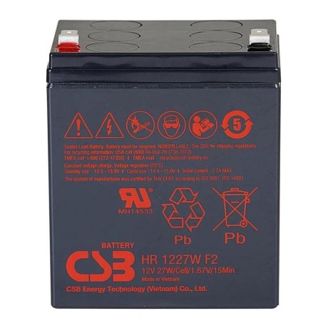 Батарея для ИБП CSB HR1227W F2 12В 7.5Ач - фото 1