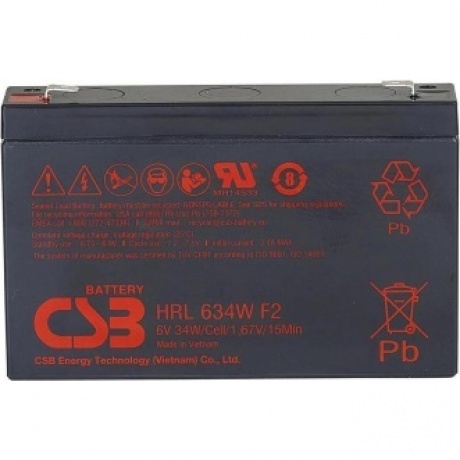 Батарея для ИБП CSB HRL634W F2 FR 6В 34Ач - фото 1
