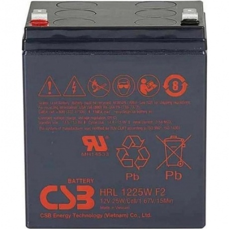 Батарея для ИБП CSB HRL1225W F2 FR 12В 5Ач - фото 1