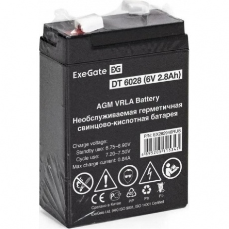 Батарея для ИБП Exegate EX282946 6В 2.8Ач - фото 6
