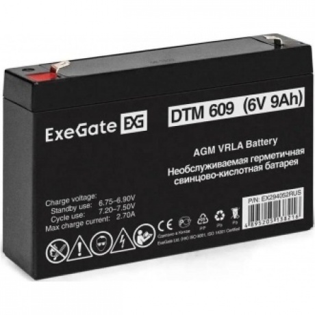 Батарея для ИБП Exegate EX294052 6В 9Ач - фото 1