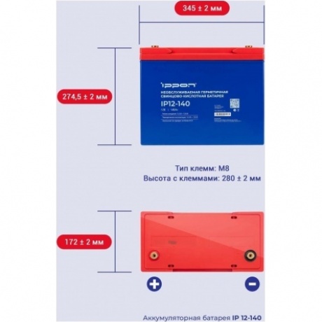Батарея для ИБП Ippon IP12-140 12В 140Ач - фото 3