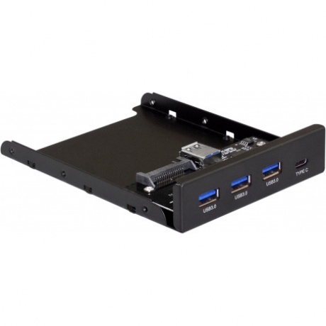 Планка USB ExeGate U3H-623 3,5" черная (EX283579RUS) - фото 1