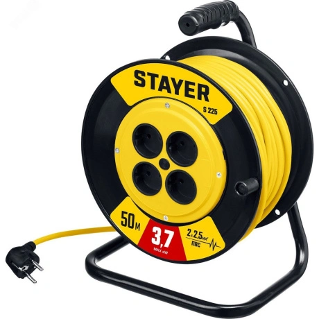 Силовой удлинитель на катушке Stayer S-225 55070-50, 3750 Вт, 2 ...