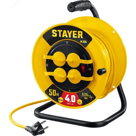 Силовой удлинитель на катушке Stayer М-325 IP44 55064-50, 4000 В...