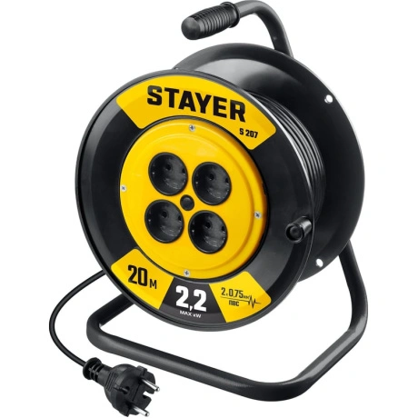 Удлинитель силовой на катушке Stayer S-207 55073-20_z02, 2200 Вт...