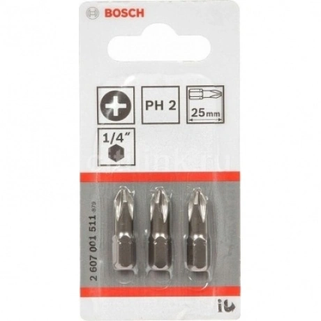 Набор бит Bosch Extra-Hart (2607001511) (3пред.) для шуруповерто...