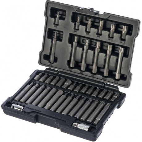 Набор бит HEX, TORX, SPLINE, шестигранный хвостовик 3/8", CrV, 4...