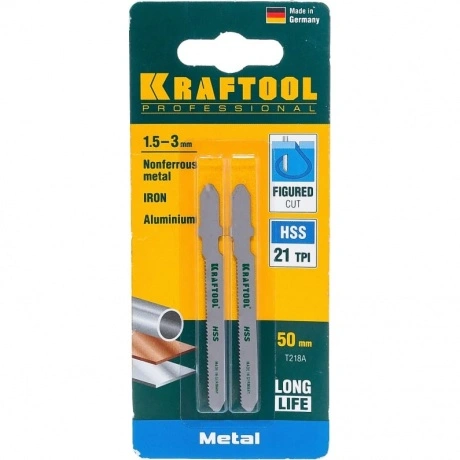Полотна для лобзика KRAFTOOL T318A, EU-хвост., по металлу HSS, ш...