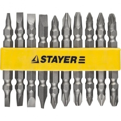 Набор двусторонних бит STAYER 10 шт,  (2605-H10)