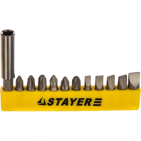 Набор бит с адаптером STAYER 12 шт,  (2609-H12)