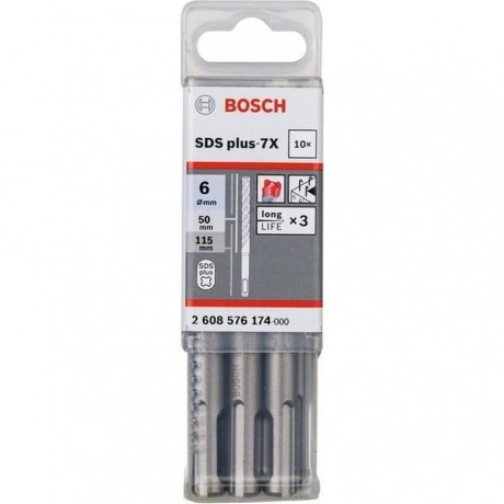 Бур Bosch SDS Plus-7X 6x50x115мм (-10-) 2.608.576.174