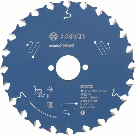 Диск пильный Bosch Expert for Wood 165x30x2.6/1.6x24T 2.608.644....