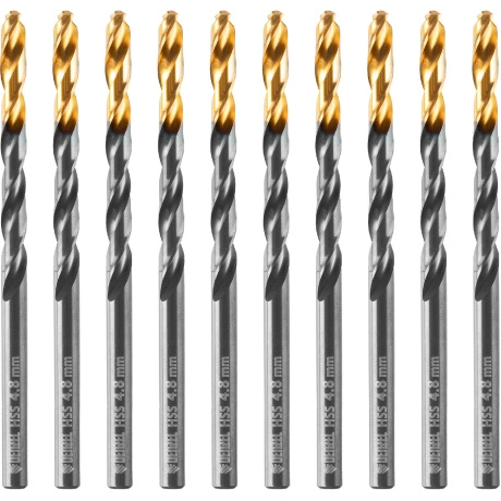 Сверло по металлу DENZEL 717212, 4,8 мм, HSS-Tin, Golden Tip, 10...
