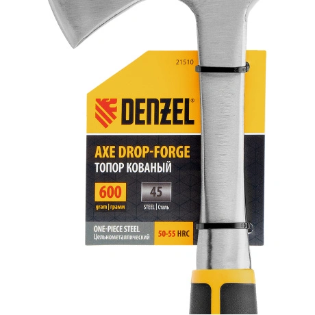 Топор цельнометаллический DENZEL 21510, 600 г, двухкомпонентная ...