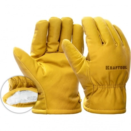 Перчатки KRAFTOOL EXTREM Winter, XL (10) утеплённые кожаные рабо...