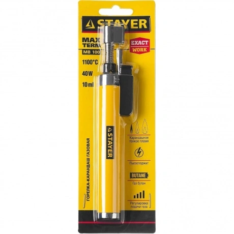 Горелка газовая STAYER MaxTerm, MB 100, 1100°С, автономная с пье...