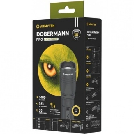 Фонарь светодиодный Armytek Dobermann Pro Magnet USB, 1400 лм, т...