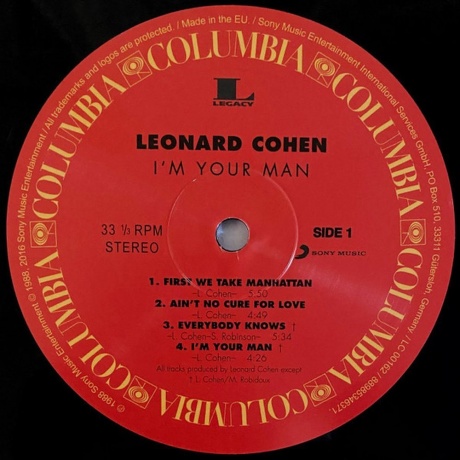 Cohen, Leonard, I’M Your Man (0889853463718) виниловая пластинка - фото 3