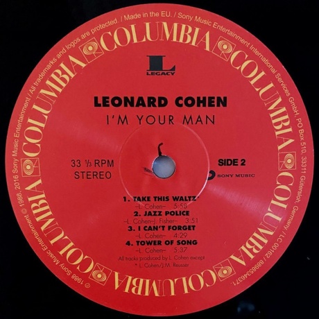 Cohen, Leonard, I’M Your Man (0889853463718) виниловая пластинка - фото 4