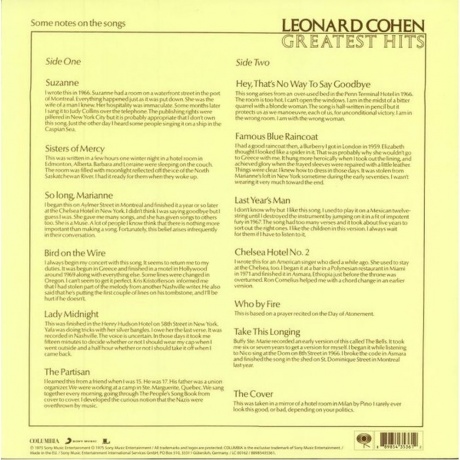 Leonard Cohen - Greatest Hits (0889854353612) виниловая пластинка - фото 2