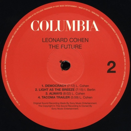 Leonard Cohen - The Future (0889854353919) виниловая пластинка - фото 4