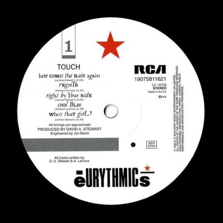 Eurythmics - Touch (0190758116211) виниловая пластинка - фото 3