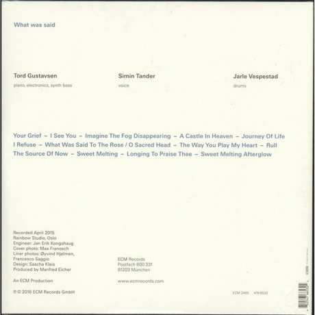 Tord Gustavsen - What Was Said (0602547665324) виниловая пластинка - фото 2