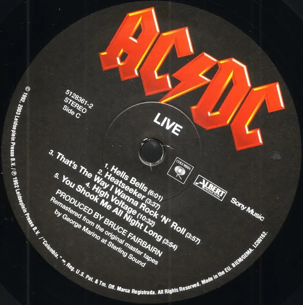 Виниловая пластинка AC/DC, Live (barcode 5099751283614) - фото 12