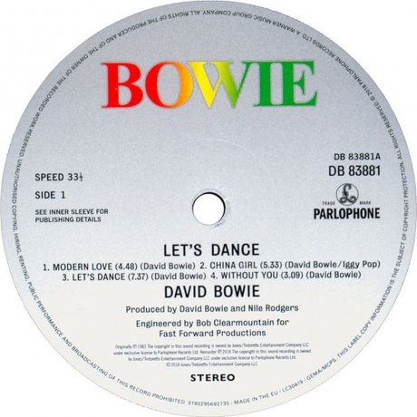 David Bowie - Let's Dance (2018 Remastered) (0190295692735) виниловая пластинка - фото 3