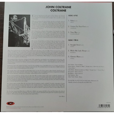Виниловая пластинка Coltrane, John, Coltrane (barcode 5060397601810) - фото 4