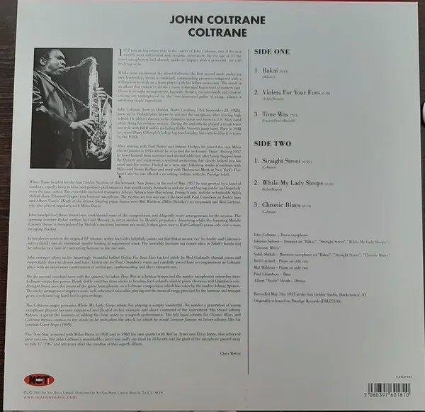 Виниловая пластинка Coltrane, John, Coltrane (barcode 5060397601810) - фото 4